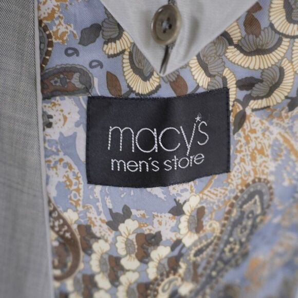 Tallia Wool Gray Sharkskin Peak Lapel 2 Button Blazer 40R /‎ Slim 42R - Picture 10 of 13